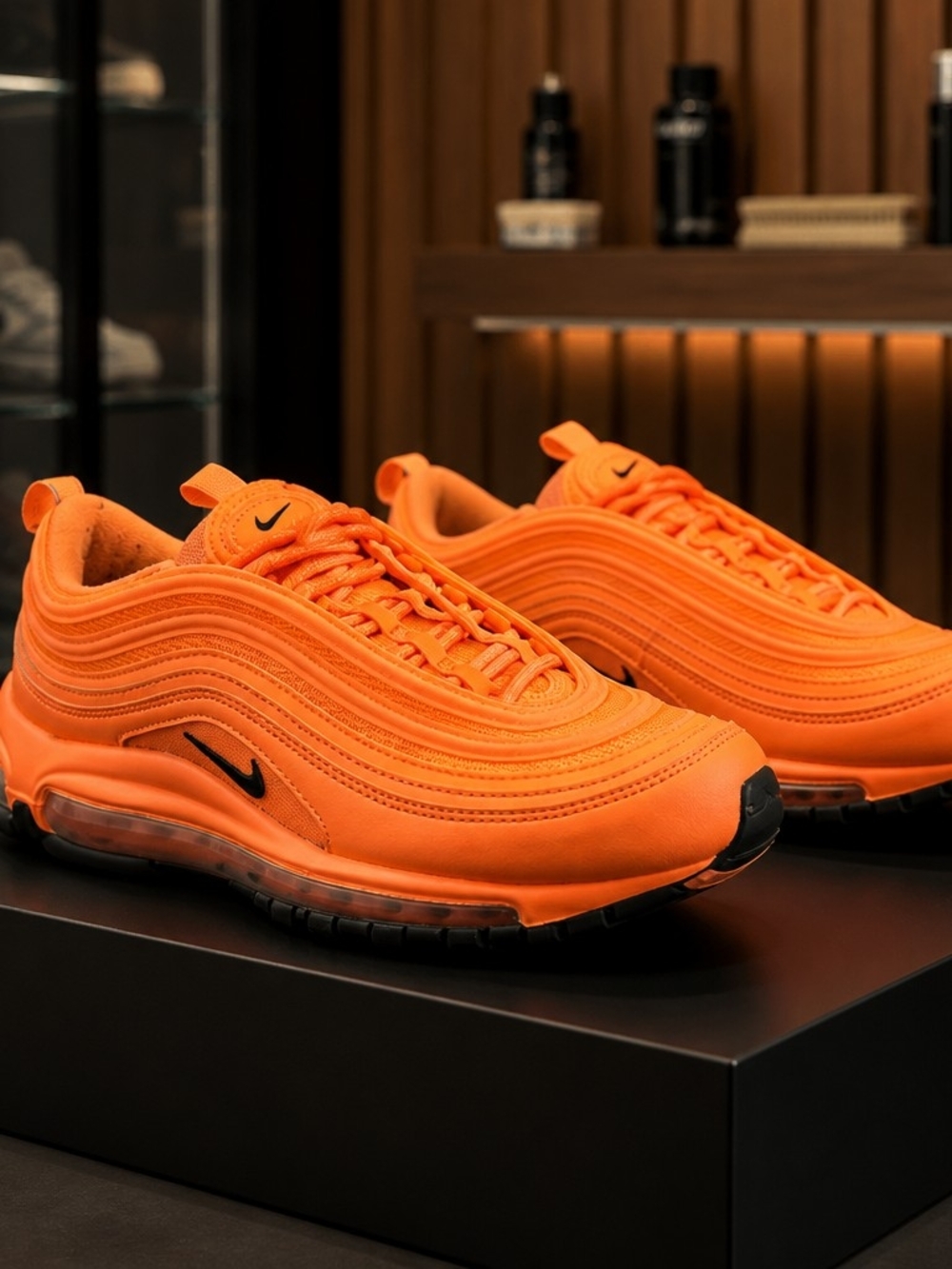 Nike Air Max 97 Atomic Orange Black Sneakers Shoes DM8338-800 Womens Size 6.5